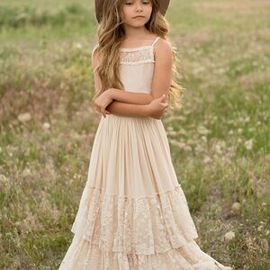 Joyfolie Cream Lace Dress